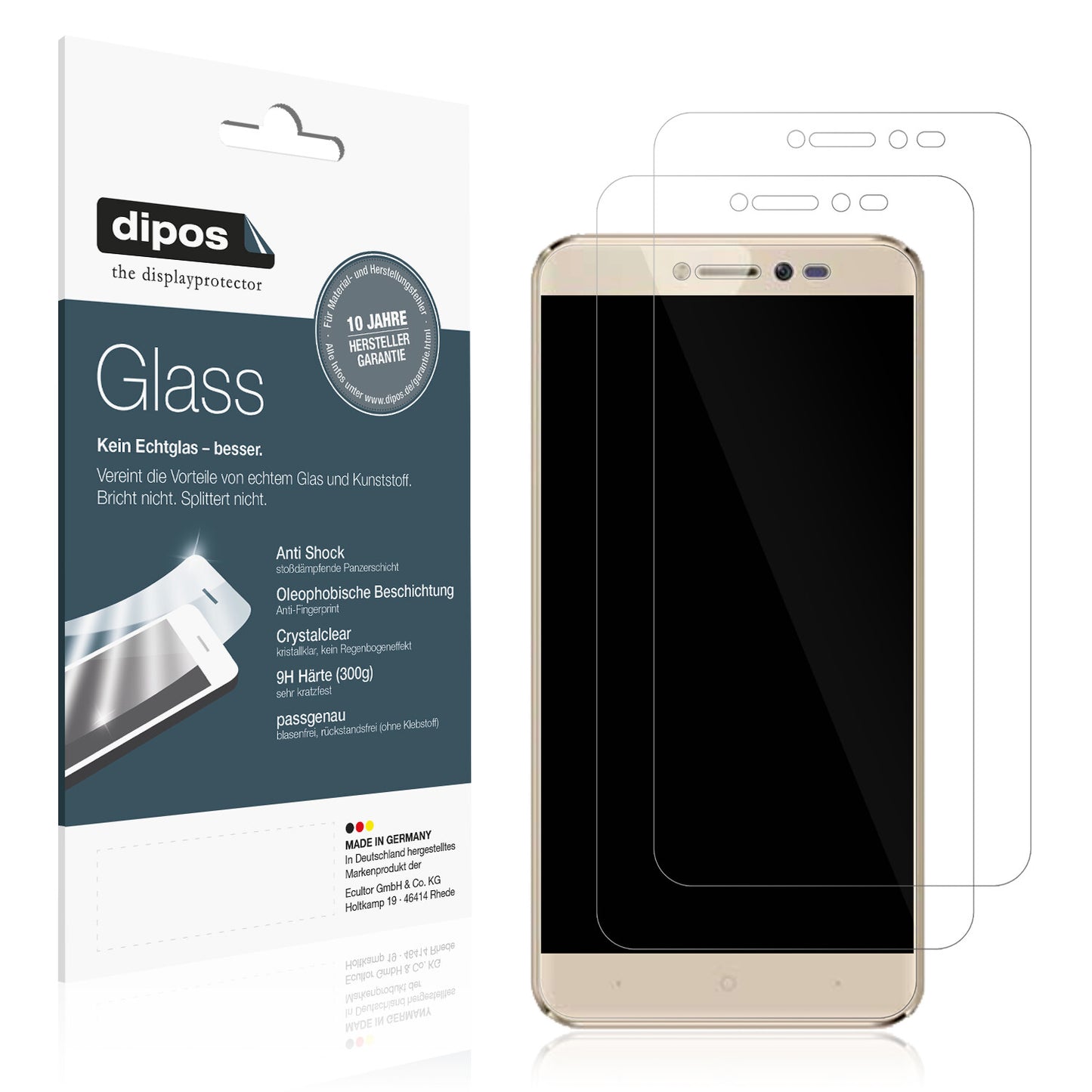 Klare Displayschutzfolie von dipos passend für Symphony i10 Plus, 9H kratzfest und blasenfrei montiert