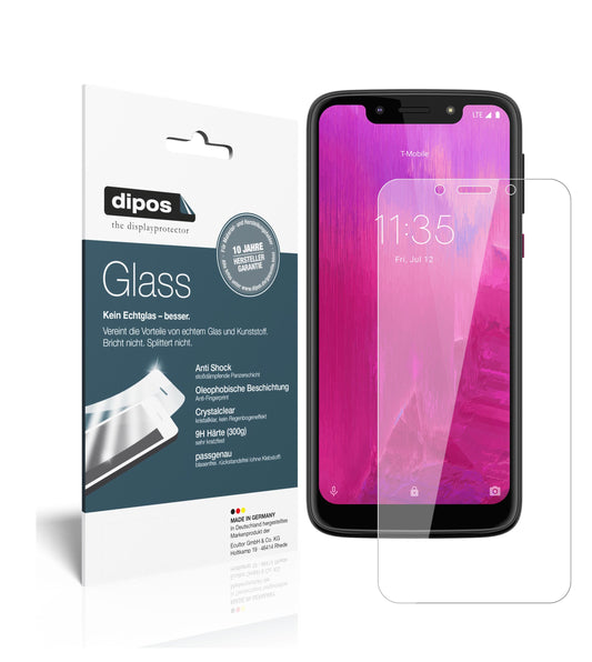 Klare Displayschutzfolie von dipos passend für T-Mobile Revvlry, 9H kratzfest und blasenfrei montiert
