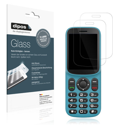 Klare Displayschutzfolie von dipos passend für T185 4G Handy, 9H kratzfest und blasenfrei montiert