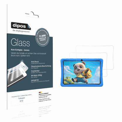 Klare Displayschutzfolie von dipos passend für Tabwee K10, 9H kratzfest und blasenfrei montiert