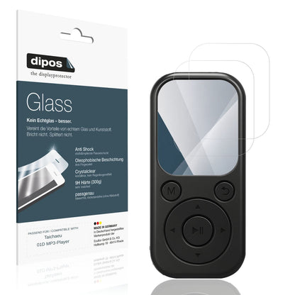 Klare Displayschutzfolie von dipos passend für Taichaeu 01D MP3-Player, 9H kratzfest und blasenfrei montiert