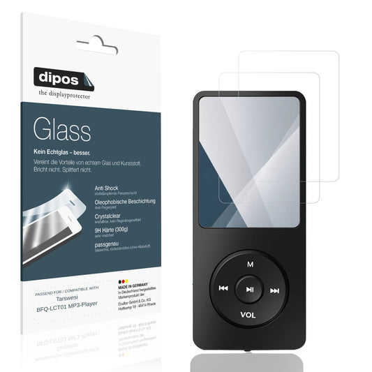 Klare Displayschutzfolie von dipos passend für Tarswesi BFQ-LCT01 MP3-Player, 9H kratzfest und blasenfrei montiert