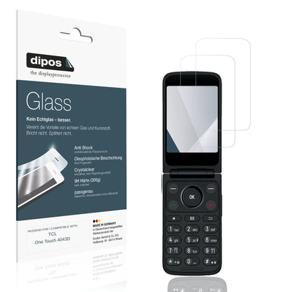 Klare Displayschutzfolie von dipos passend für TCL One Touch 4043D, 9H kratzfest und blasenfrei montiert