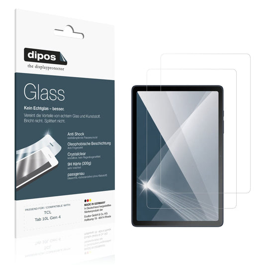 Klare Displayschutzfolie von dipos passend für TCL Tab 10L Gen 4, 9H kratzfest und blasenfrei montiert