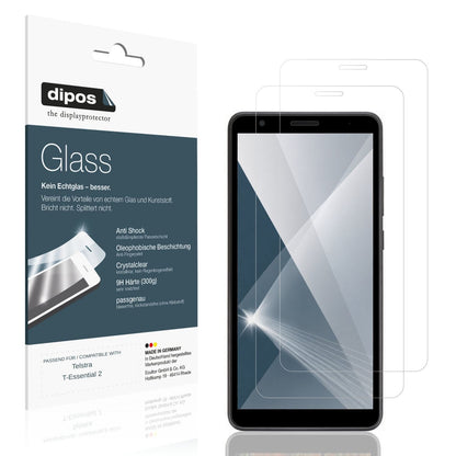 Klare Displayschutzfolie von dipos passend für Telstra T-Essential 2, 9H kratzfest und blasenfrei montiert