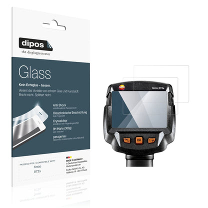 Klare Displayschutzfolie von dipos passend für Testo 872s, 9H kratzfest und blasenfrei montiert