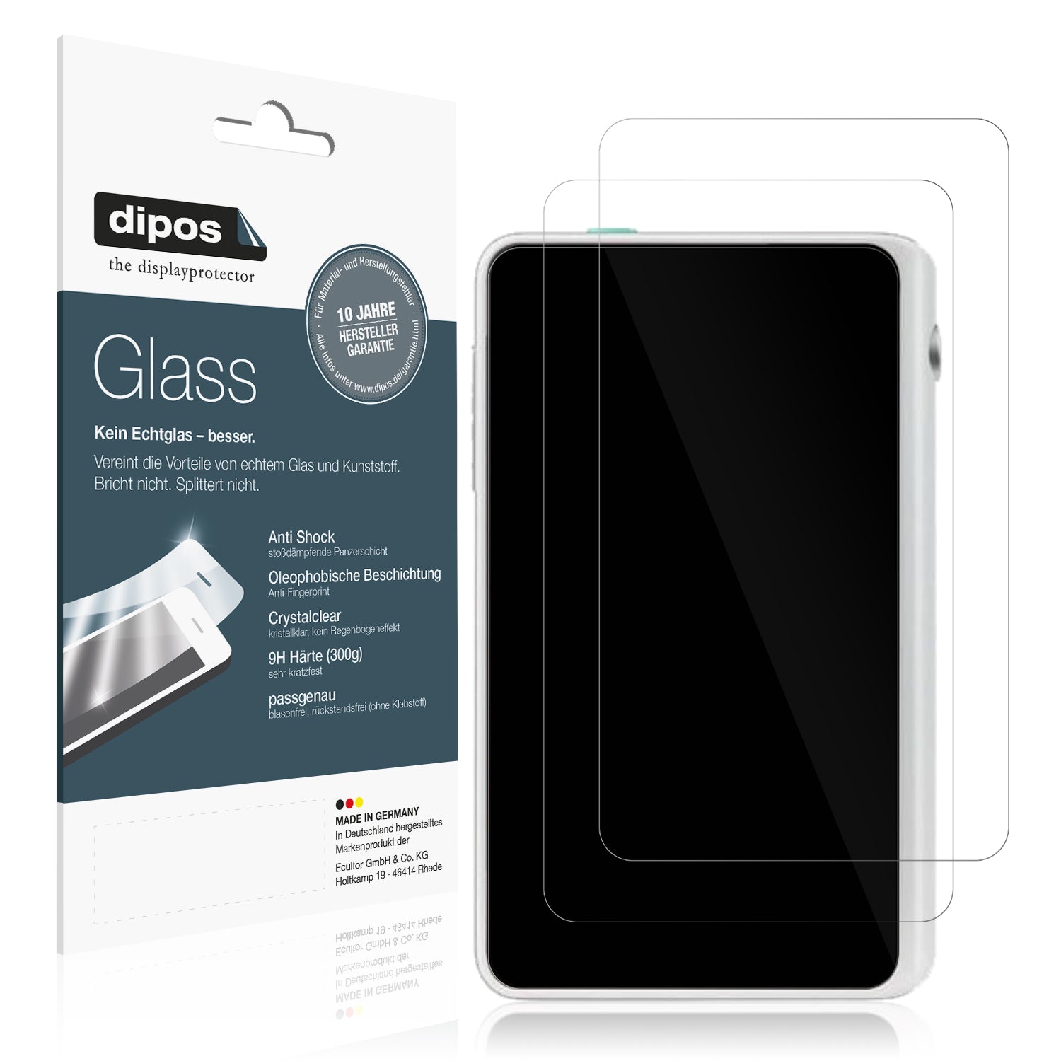 Klare Displayschutzfolie von dipos passend für Timekettle Fluentalk 1 mini, 9H kratzfest und blasenfrei montiert