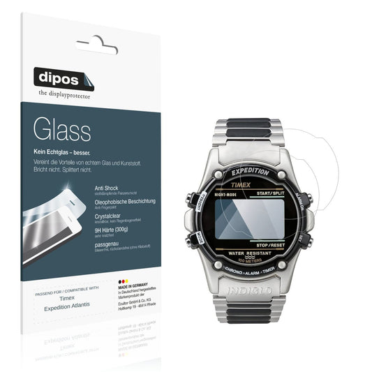 Klare Displayschutzfolie von dipos passend für Timex Expedition Atlantis, 9H kratzfest und blasenfrei montiert