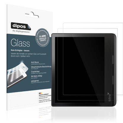 Klare Displayschutzfolie von dipos passend für Tolino Epos 3 e-Book Reader, 9H kratzfest und blasenfrei montiert