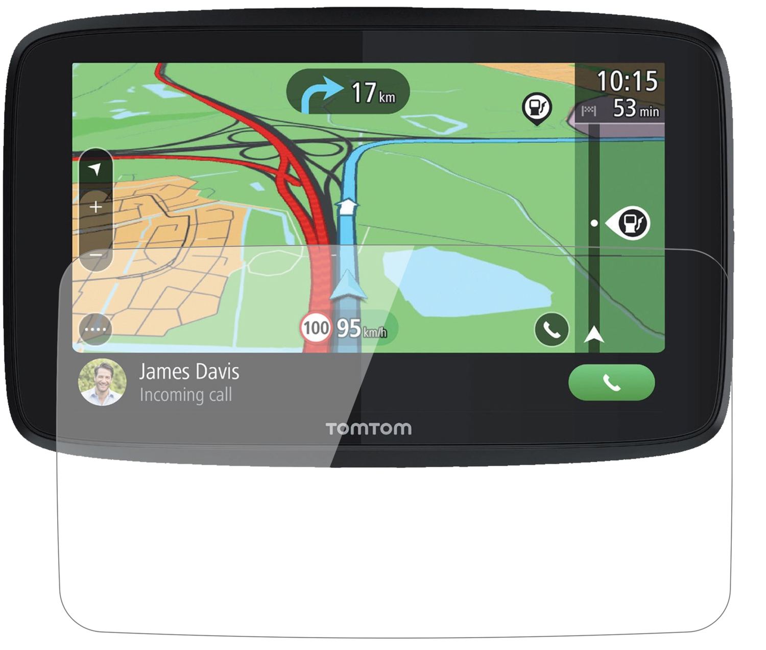 Klare Displayschutzfolie von dipos passend für TomTom GO Essential 6, 9H kratzfest und blasenfrei montiert