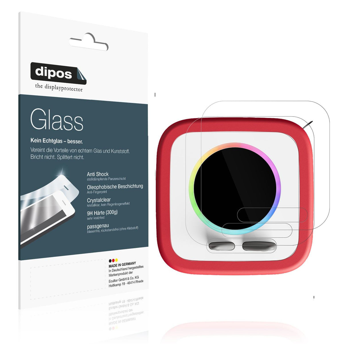 Klare Displayschutzfolie von dipos passend für Toni Toniebox 2, 9H kratzfest und blasenfrei montiert