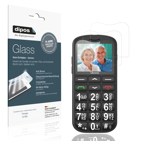 Klare Displayschutzfolie von dipos passend für Tosaju G180, 9H kratzfest und blasenfrei montiert