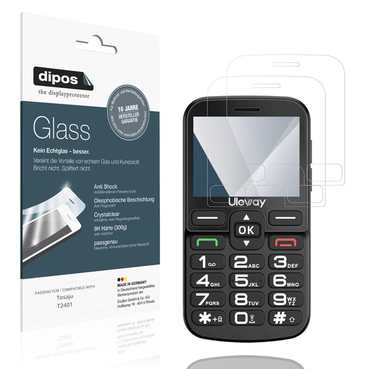 Klare Displayschutzfolie von dipos passend für Tosaju T2401, 9H kratzfest und blasenfrei montiert