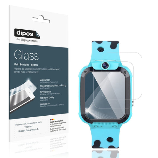 Klare Displayschutzfolie von dipos passend für Tzzulsx Kinder Smartwatch, 9H kratzfest und blasenfrei montiert