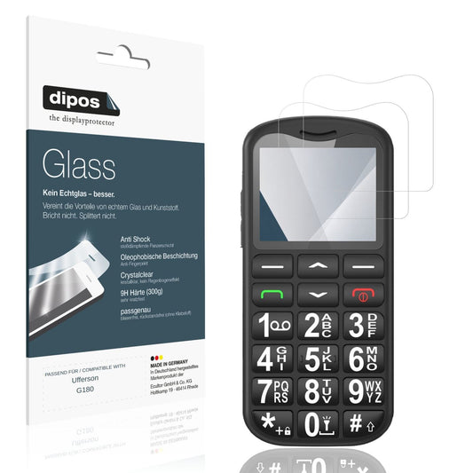 Klare Displayschutzfolie von dipos passend für Ufferson G180, 9H kratzfest und blasenfrei montiert