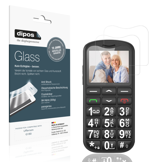 Klare Displayschutzfolie von dipos passend für Ufferson G180, 9H kratzfest und blasenfrei montiert