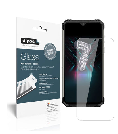 Klare Displayschutzfolie von dipos passend für Ulefone Armor 7, 9H kratzfest und blasenfrei montiert