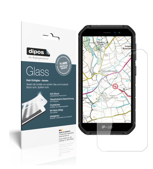 Klare Displayschutzfolie von dipos passend für Ulefone Armor X7 Pro, 9H kratzfest und blasenfrei montiert