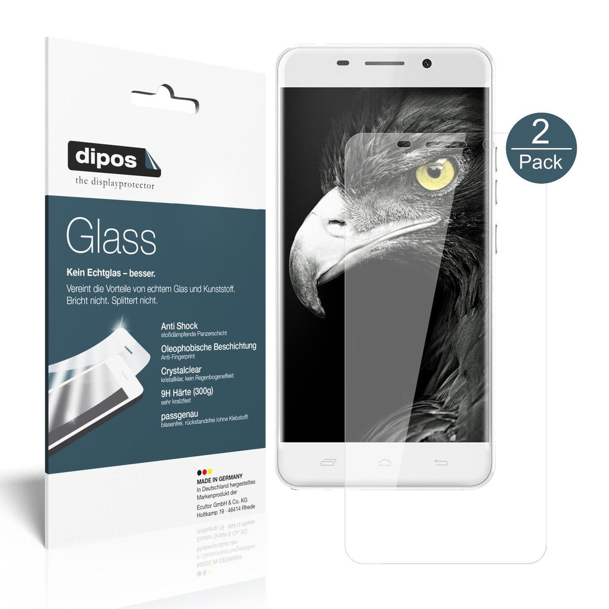 Klare Displayschutzfolie von dipos passend für Ulefone Metal, 9H kratzfest und blasenfrei montiert