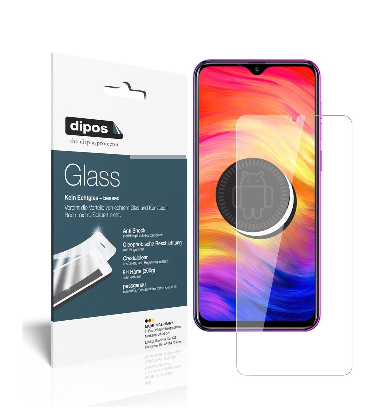 Klare Displayschutzfolie von dipos passend für Ulefone Note 7, 9H kratzfest und blasenfrei montiert