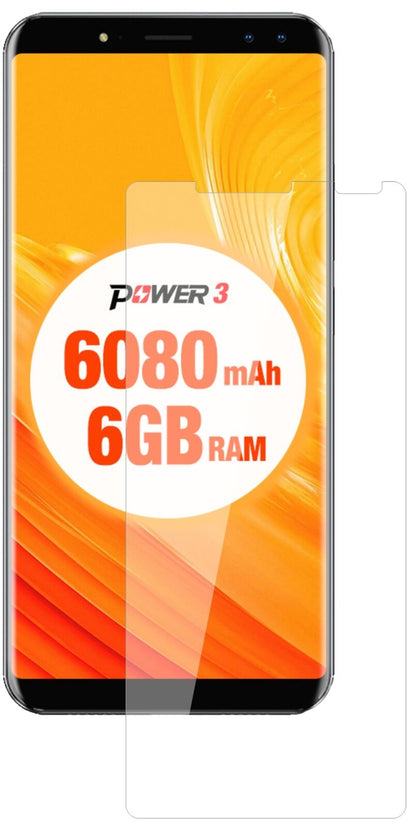 Klare Displayschutzfolie von dipos passend für Ulefone Power 3, 9H kratzfest und blasenfrei montiert