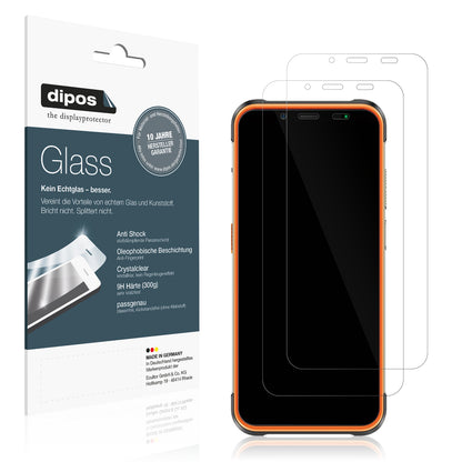 Klare Displayschutzfolie von dipos passend für Ulefone Power Armor 16s, 9H kratzfest und blasenfrei montiert