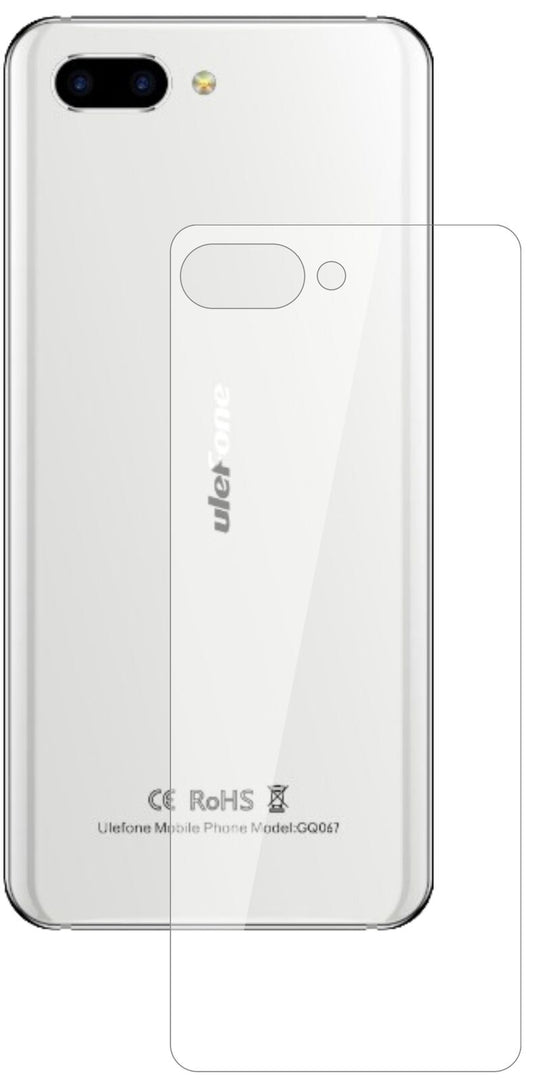 Klare Displayschutzfolie von dipos passend für Ulefone T2 Pro Rückseite, 9H kratzfest und blasenfrei montiert