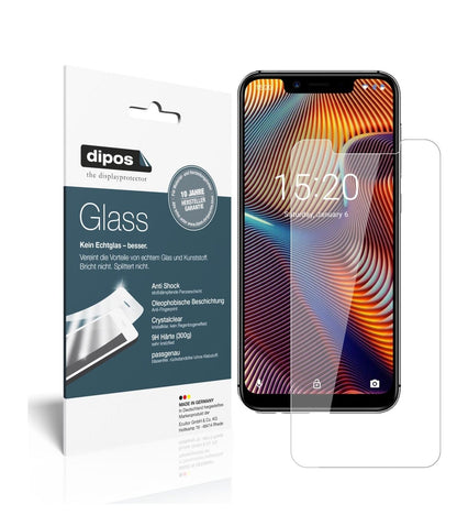 Klare Displayschutzfolie von dipos passend für Umidigi A3 Pro (2018), 9H kratzfest und blasenfrei montiert