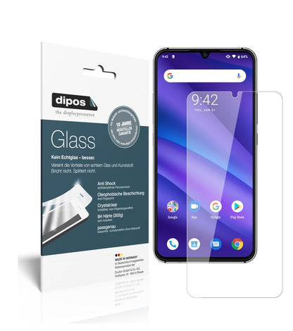 Klare Displayschutzfolie von dipos passend für Umidigi A5 Pro, 9H kratzfest und blasenfrei montiert