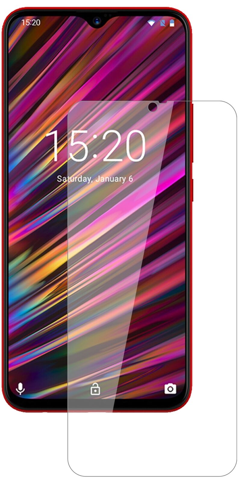Klare Displayschutzfolie von dipos passend für Umidigi F1 Play, 9H kratzfest und blasenfrei montiert