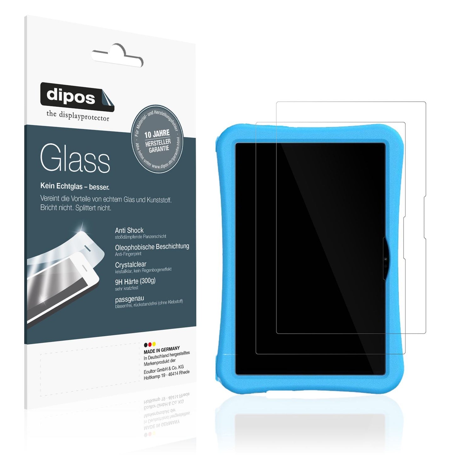 Klare Displayschutzfolie von dipos passend für Umidigi G5 Tab Kids, 9H kratzfest und blasenfrei montiert