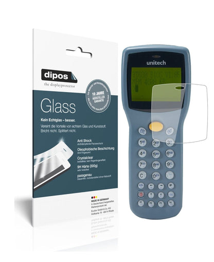 Klare Displayschutzfolie von dipos passend für Unitech HT630, 9H kratzfest und blasenfrei montiert