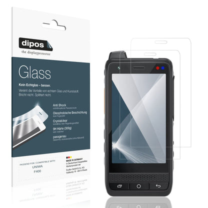 Klare Displayschutzfolie von dipos passend für UNIWA F400, 9H kratzfest und blasenfrei montiert