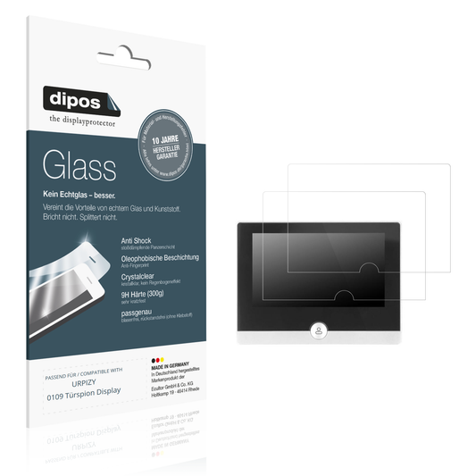Klare Displayschutzfolie von dipos passend für URPIZY 0109 Türspion Display, 9H kratzfest und blasenfrei montiert