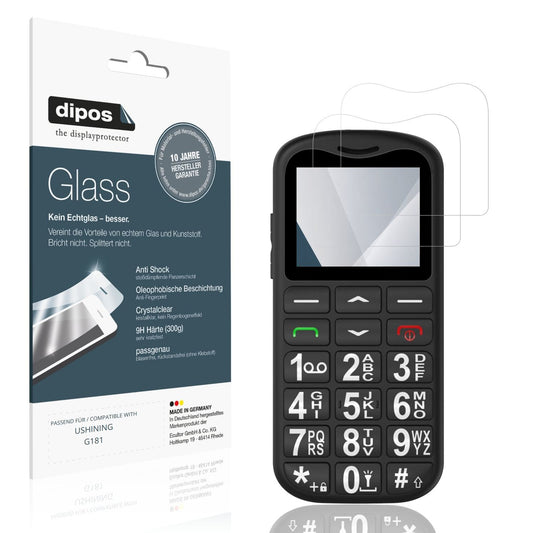 Klare Displayschutzfolie von dipos passend für USHINING G181, 9H kratzfest und blasenfrei montiert