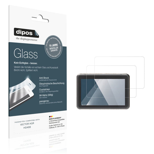 Klare Displayschutzfolie von dipos passend für VECTOR AGR HD408, 9H kratzfest und blasenfrei montiert