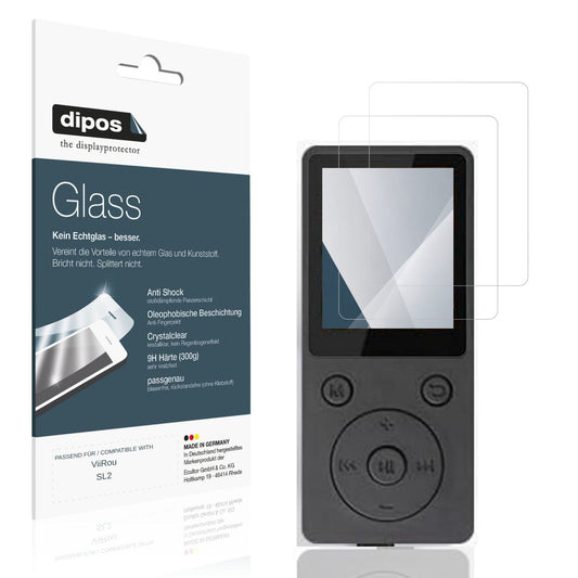 Klare Displayschutzfolie von dipos passend für ViiRou SL2, 9H kratzfest und blasenfrei montiert