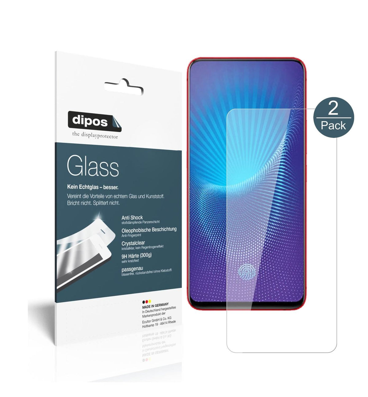 Klare Displayschutzfolie von dipos passend für Vivo NEX S, 9H kratzfest und blasenfrei montiert