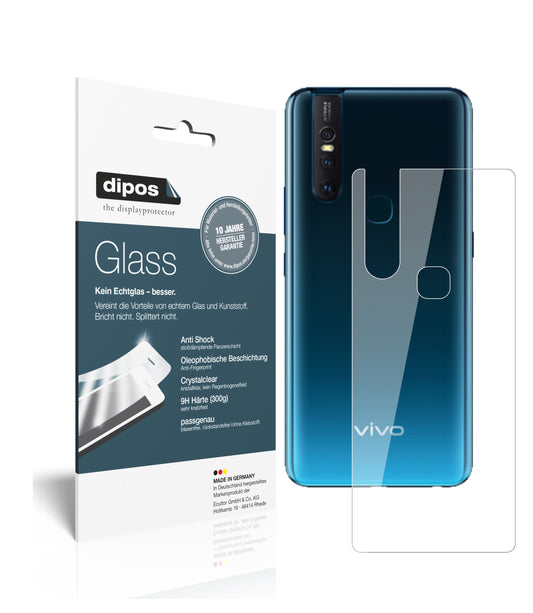 Klare Displayschutzfolie von dipos passend für Vivo V15 Pro Rückseite, 9H kratzfest und blasenfrei montiert