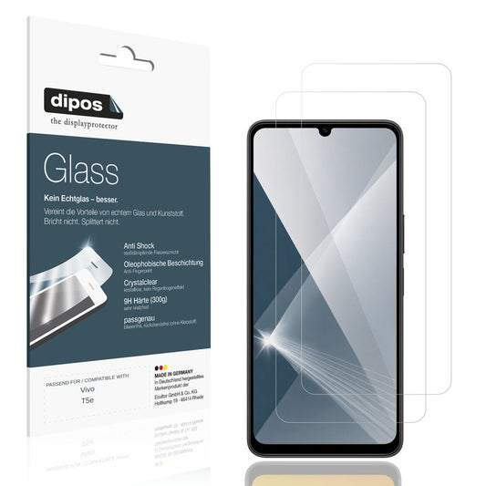 Klare Displayschutzfolie von dipos passend für Vivo T5e, 9H kratzfest und blasenfrei montiert