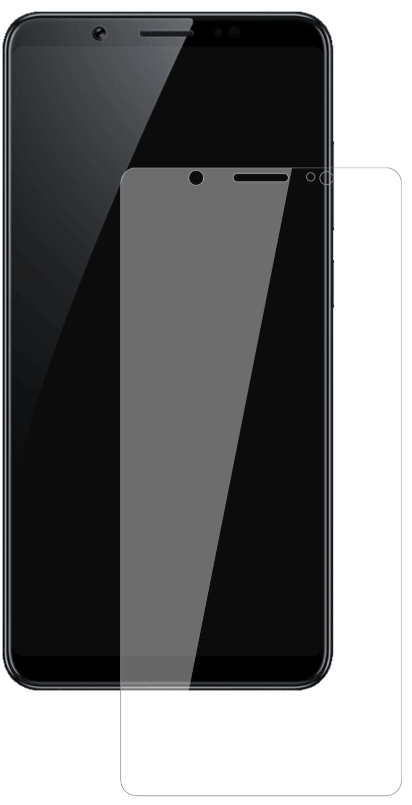 Klare Displayschutzfolie von dipos passend für Vivo V7+, 9H kratzfest und blasenfrei montiert