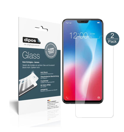 Klare Displayschutzfolie von dipos passend für Vivo V9 6GB, 9H kratzfest und blasenfrei montiert