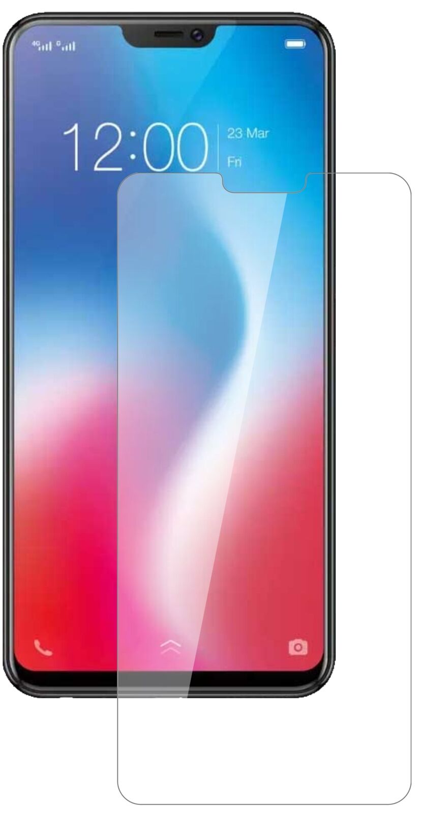 Klare Displayschutzfolie von dipos passend für Vivo V9 Pro, 9H kratzfest und blasenfrei montiert