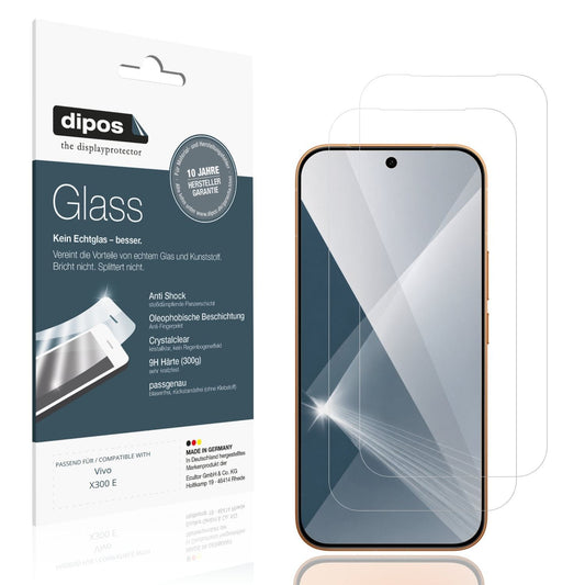 Klare Displayschutzfolie von dipos passend für Vivo X300 E, 9H kratzfest und blasenfrei montiert