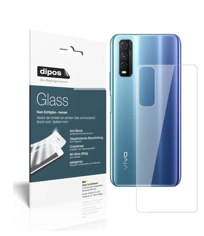 Klare Displayschutzfolie von dipos passend für vivo Y50t Rückseite, 9H kratzfest und blasenfrei montiert