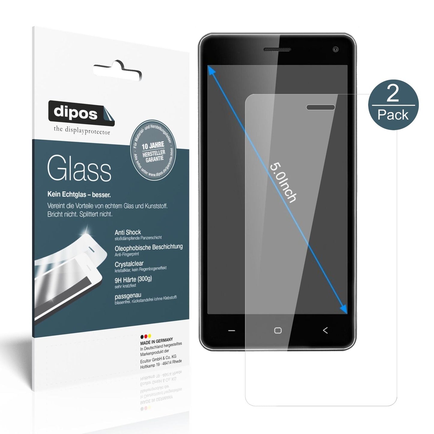 Klare Displayschutzfolie von dipos passend für VKWORLD T5, 9H kratzfest und blasenfrei montiert