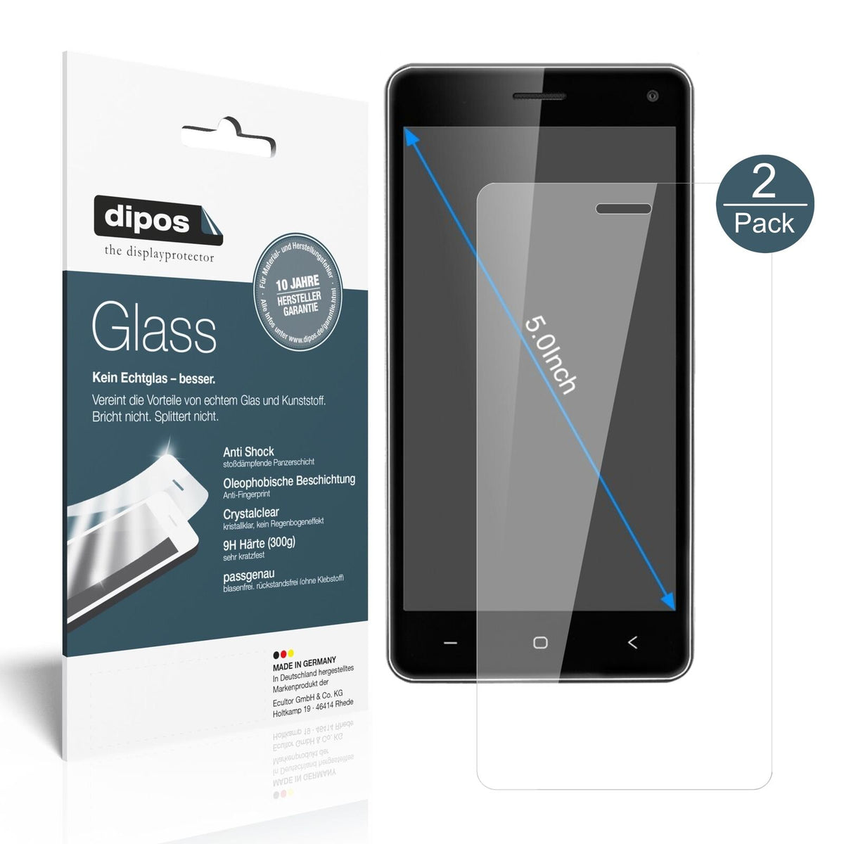 Klare Displayschutzfolie von dipos passend für VKWORLD T5, 9H kratzfest und blasenfrei montiert