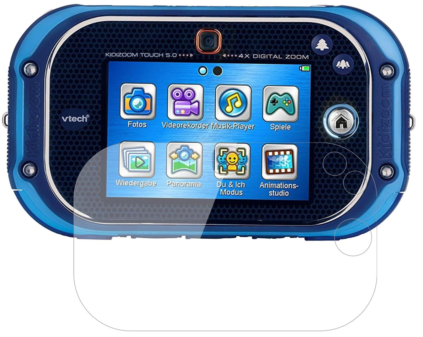 Klare Displayschutzfolie von dipos passend für Vtech Kidizoom Touch 5.0, 9H kratzfest und blasenfrei montiert