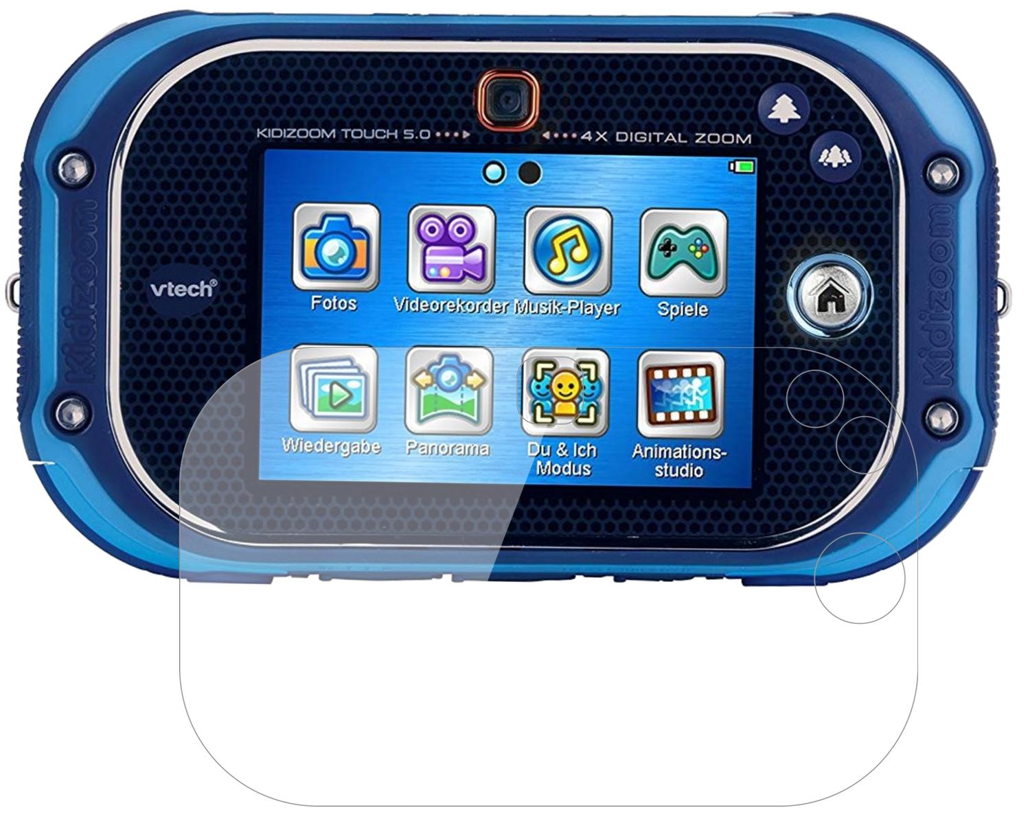 Klare Displayschutzfolie von dipos passend für Vtech Kidizoom Touch 5.0, 9H kratzfest und blasenfrei montiert