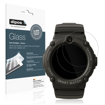 Klare Displayschutzfolie von dipos passend für Watchmark GPS Watch Kids, 9H kratzfest und blasenfrei montiert